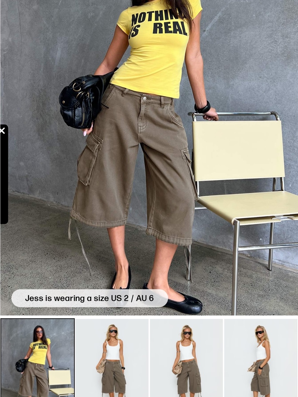 Princess Polly Olive Cargo Culotte Shorts